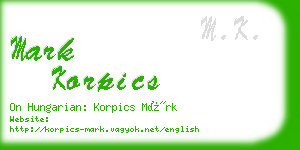 mark korpics business card